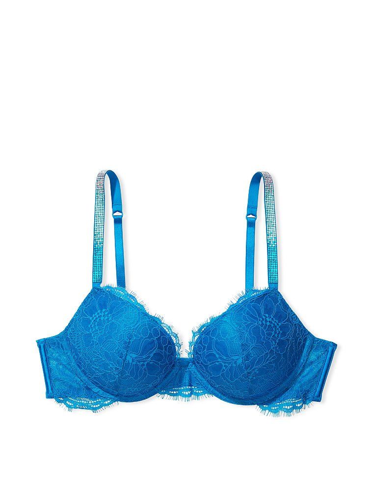 Бюстгальтер зі стразами very sexy push- up bra enamel blue, 75B