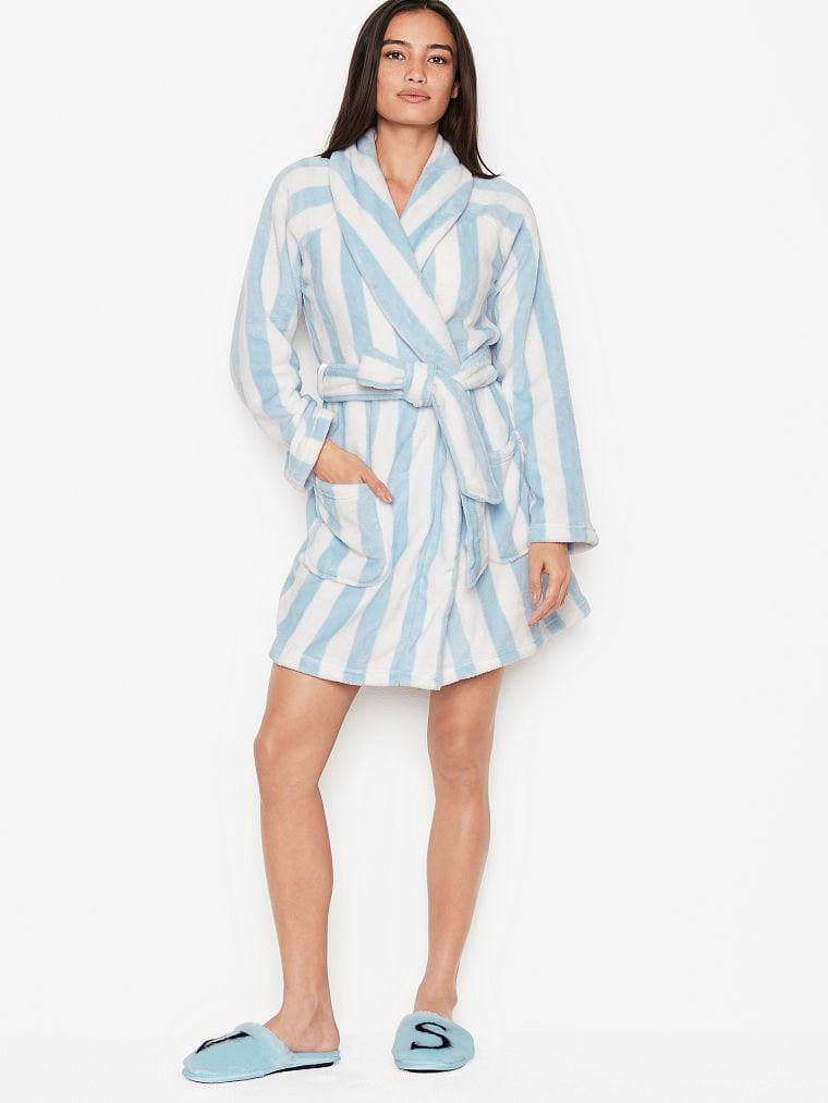 Плюшевый теплый халат VICTORIA’S SECRET Logo Short Cozy Robe
