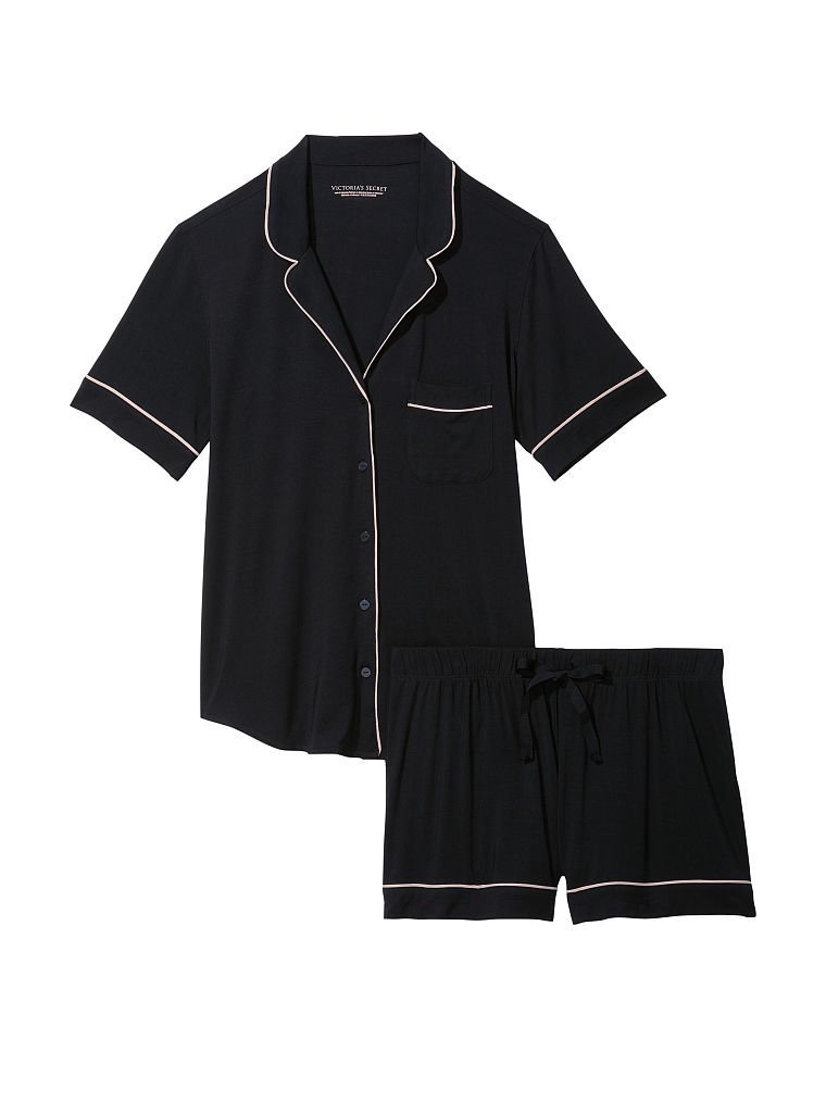 Піжама modal short pajama set black, S