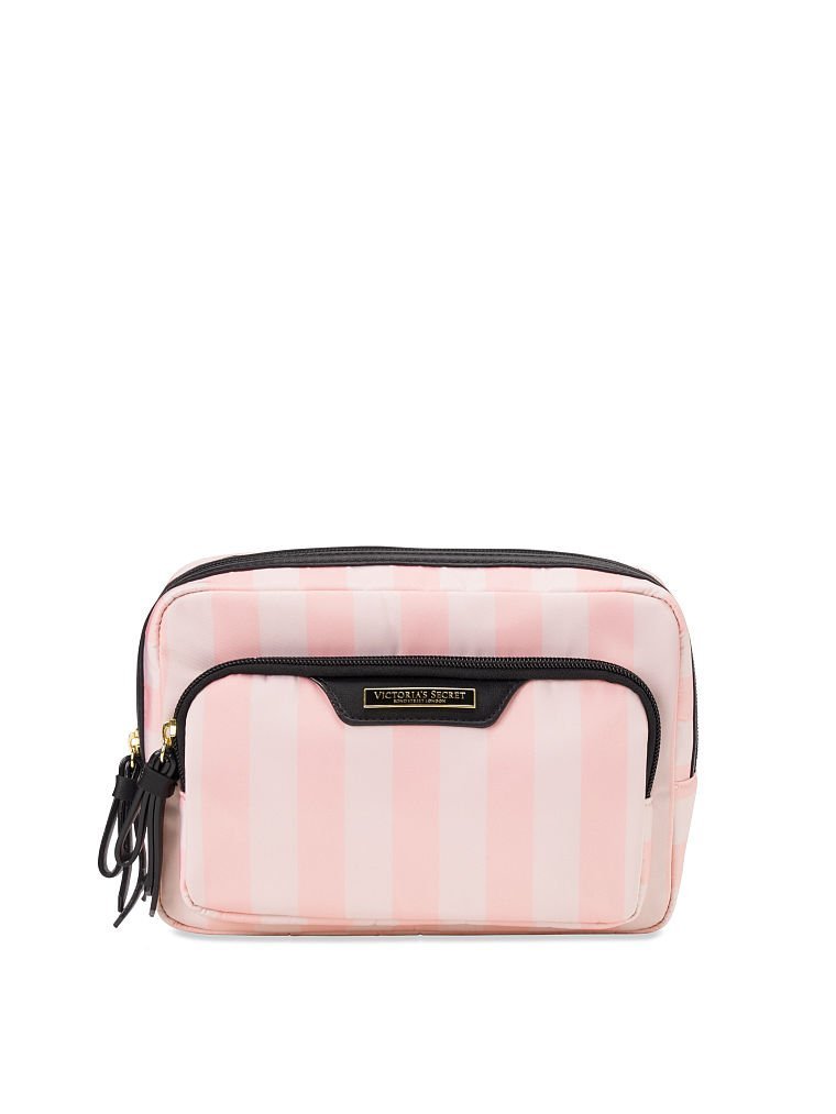 Косметичка Iconic Stripe Glam Bag Victoria’s Secret розовая полоска