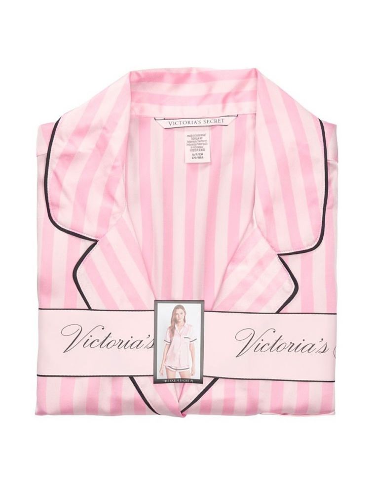 Сатинова піжама Satin Short Pj Set з шортами рожева смужка, М