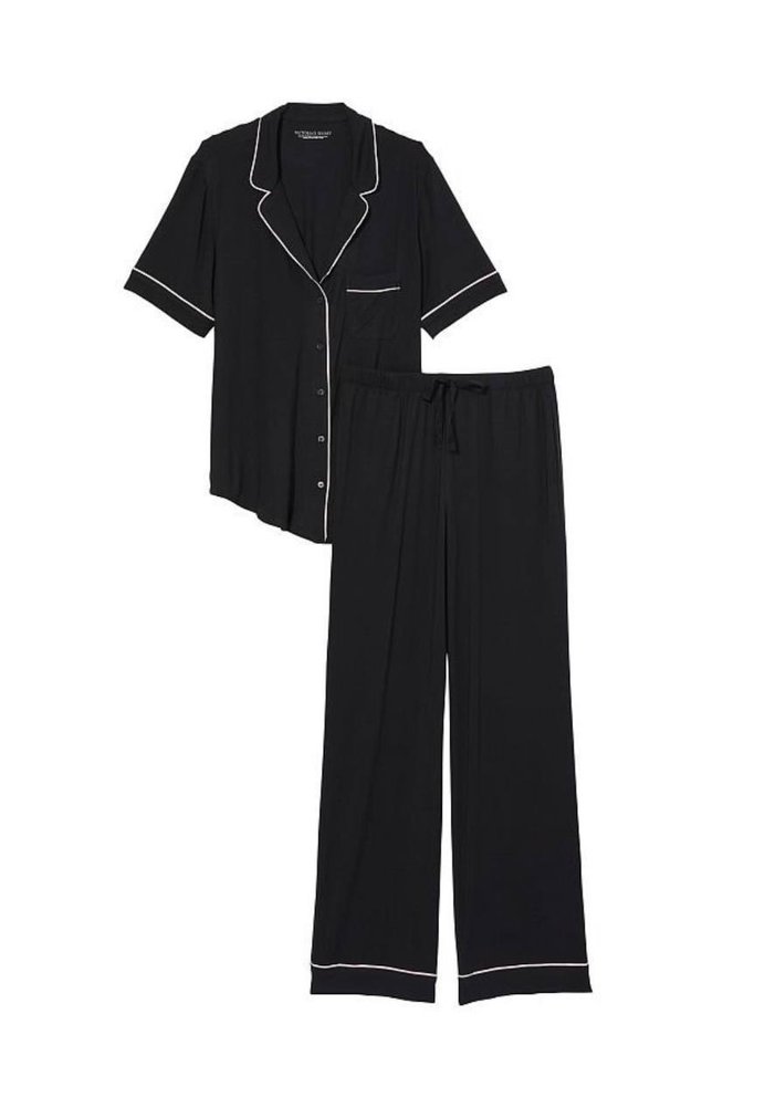 Піжама Modal Short-Sleeve Long Pajama Set чорного кольору
