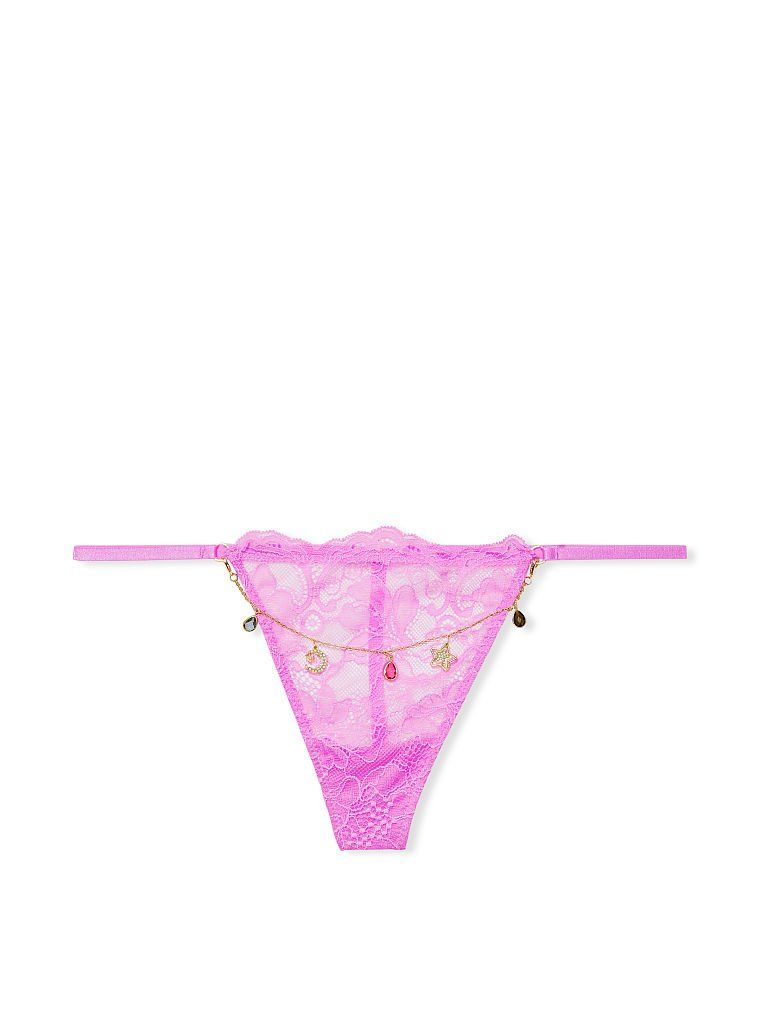 Мереживні трусики Very Sexy Lace V-String Charm Panty рожевого кольору, XS