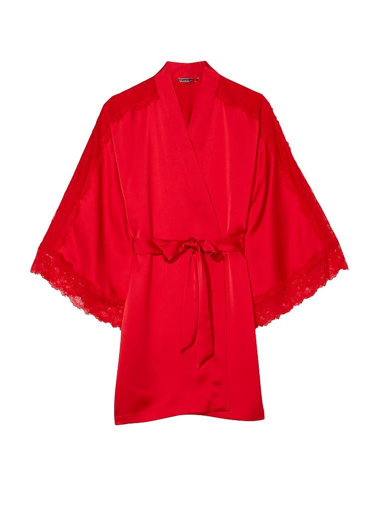 Сатиновый халат Lace Inset Robe, M/L
