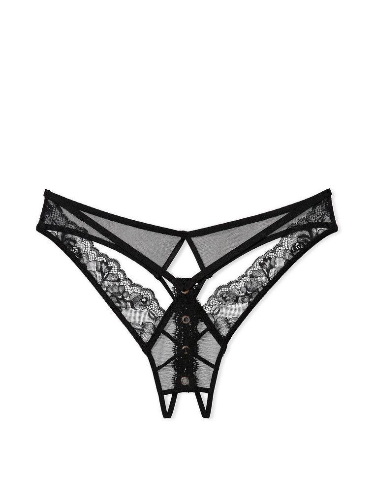 Трусики grommet crotchless thong panty, M