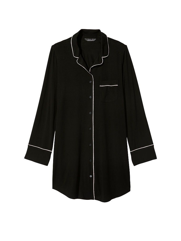 Нічна сорочка Modal Sleepshirt в чорному кольорі, XL
