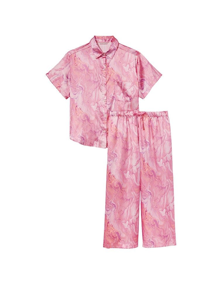 Сатинова піжама Pajama Set Rose Marble Swirl