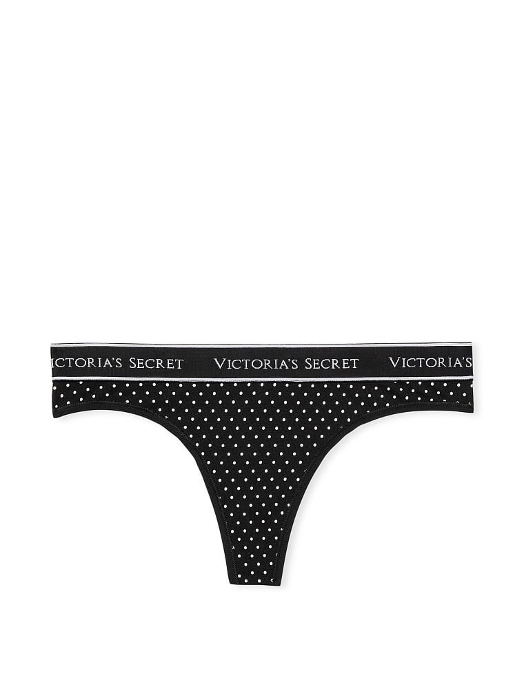 Трусики Victoria’s Secret Logo Cotton Thong Panty, M