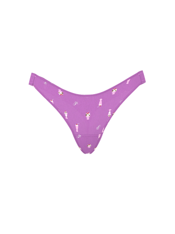 Трусики logo cotton shine high-leg thong panty