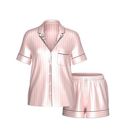 Сатинова піжама glazed satin short pajama set, XS