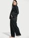 Сатиновая пижама Satin Long PJ Set в чёрном цвете, XS