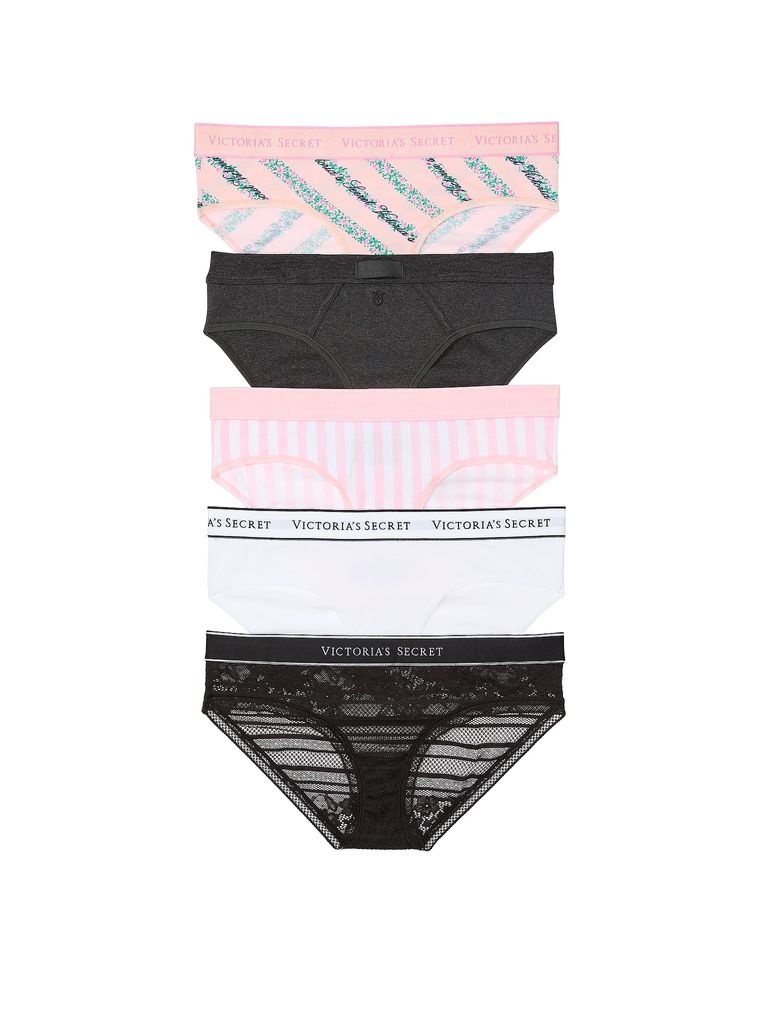 Набір бавовняних трусиків 5-pack logo cotton hiphugger panties, XS