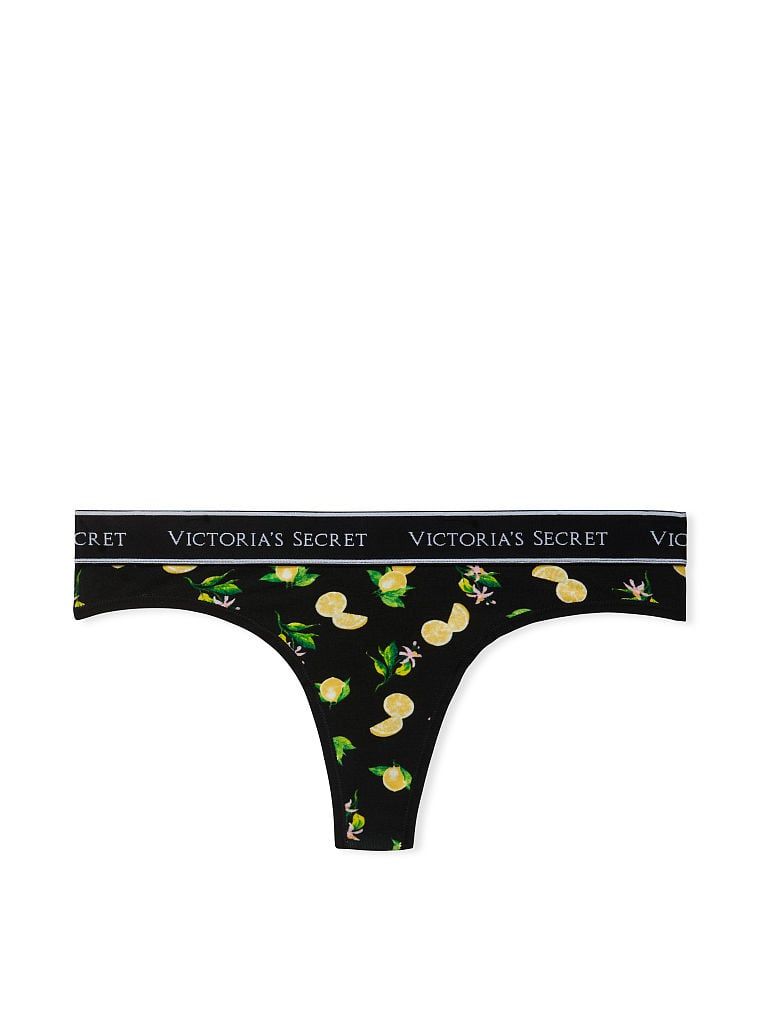 Трусики Victoria’s Secret Logo Cotton Thong Panty, XS
