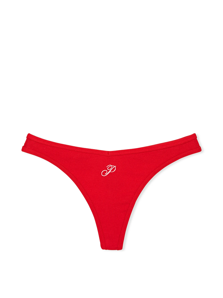 Трусики в рубчик cotton high-leg thong panty, M