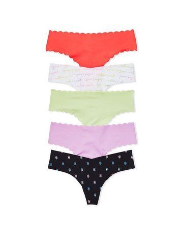Безшовні трусики 5-Pack No-Show Thong Panties in Rainbow Multi , M