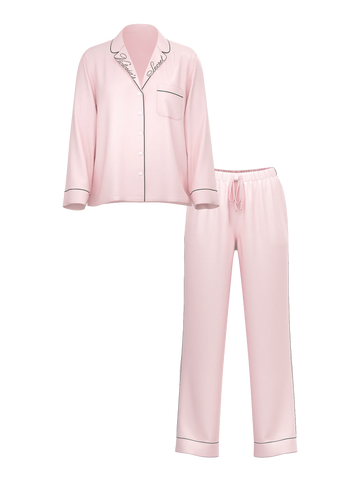 Сатинова піжама glazed satin long pajama set, XS