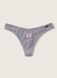 Трусики Pink Victoria’s Secret Cotton Thong Panty серые с бабочкой, L