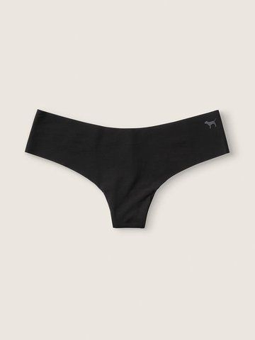 Трусики бесшовные Pink No-Show Thong Panty в черном цвете, L