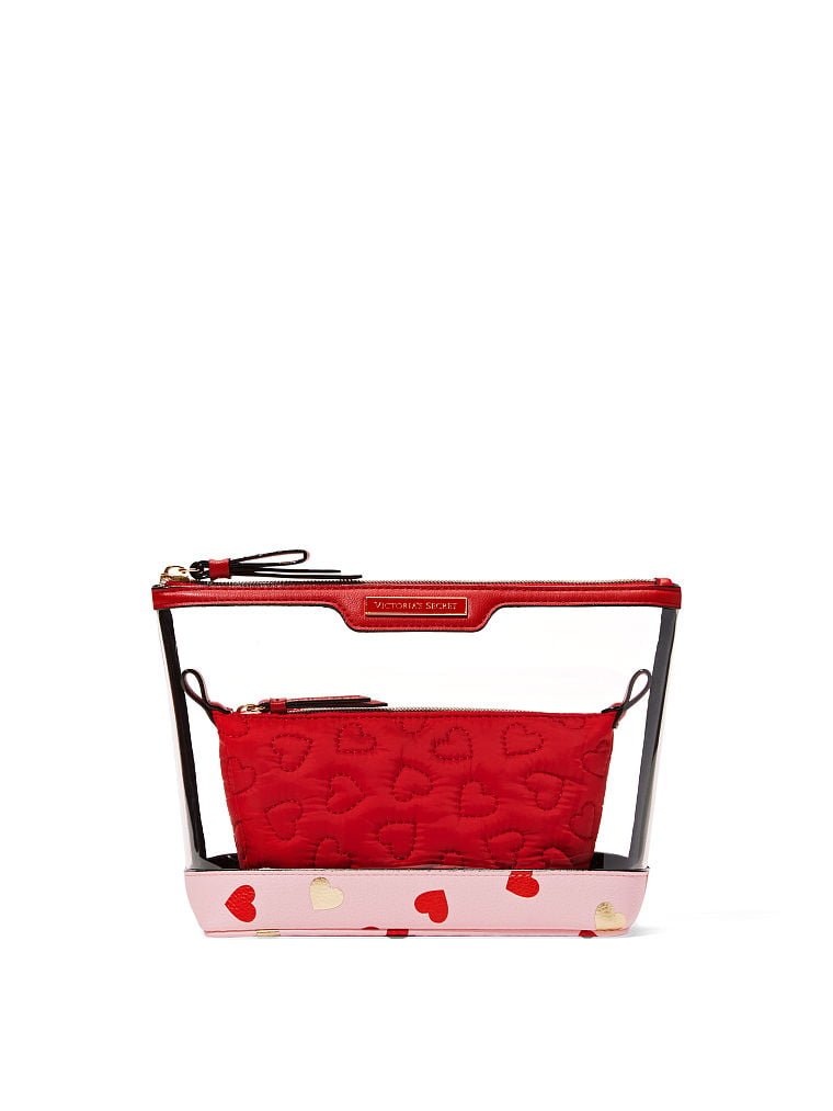 Косметичка 2 в 1 AM/PM Beauty Bag Duo Lipstick Red Mini Heart Victoria’s Secret