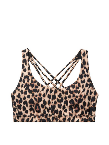 Спортивный топ Strappy Back Light Impact Sport Bra леопардовый
