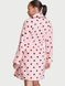Плюшевый халат Angel Pink Black Dot Logo Short Cozy Robe Victoria’s Secret, XS/S