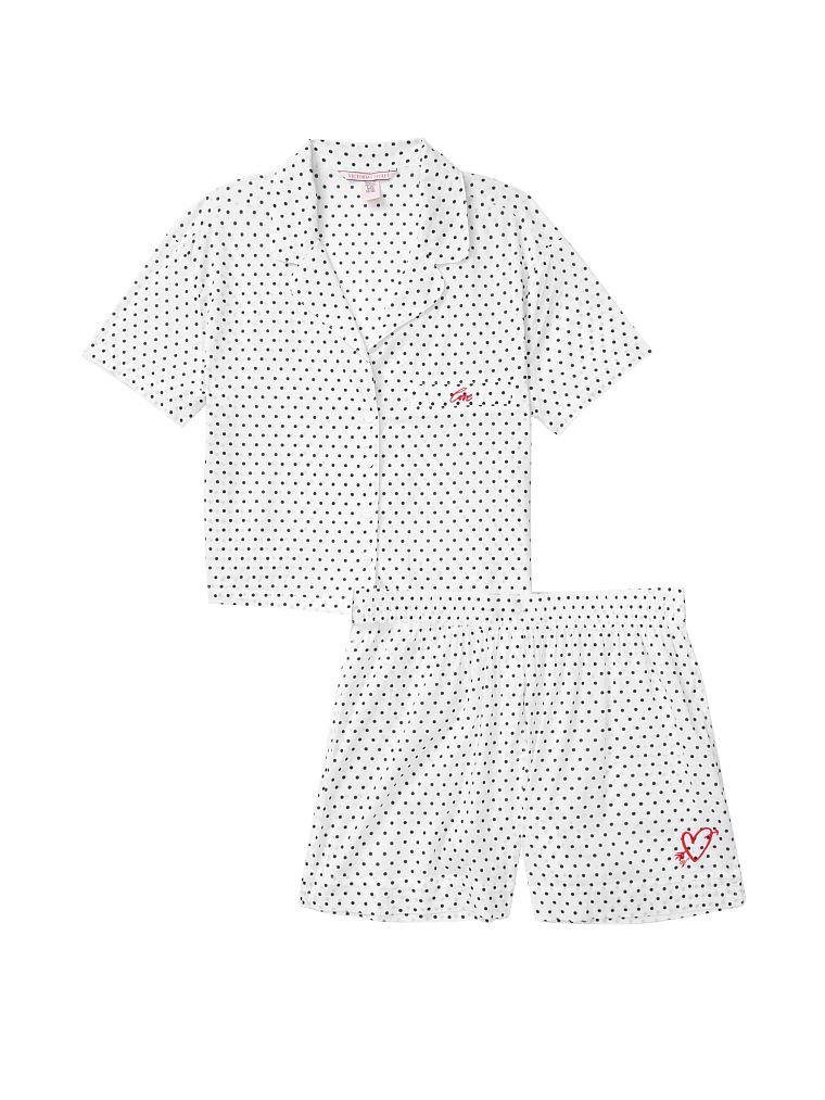 Хлопковая пижама Cotton Cropped Short PJ Set, XS
