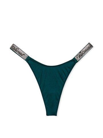 Трусики bombshell shine strap panty deepest green зі стразами, L