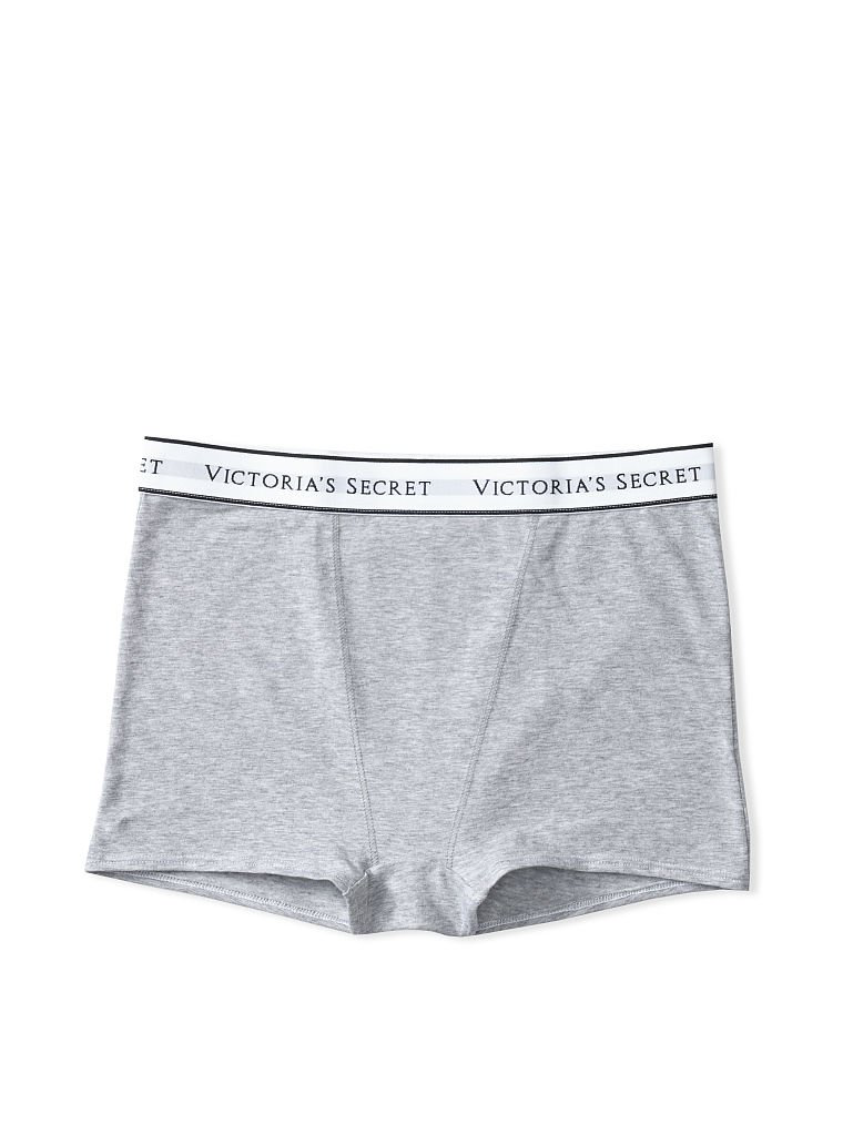 Трусики Victoria’s Secret High-waist Logo Boyshort Panty сірі, S