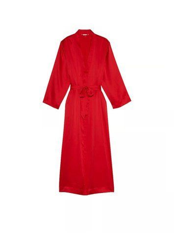 Халат satin long robe lipstick, XS/S