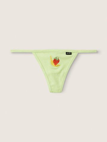 Трусики в рубчик Pink Cotton V-String Underwear, L