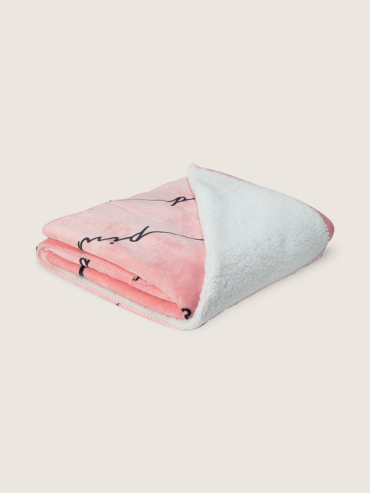 Плед Cozy Plush Sherpa Blanket Victoria’s Secret рожевого кольору