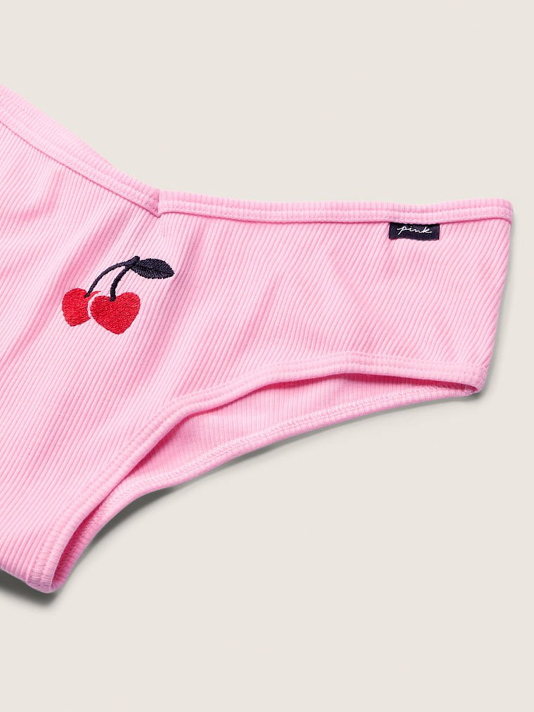 Трусики Victoria’s Secret Pink Cotton Cheekster в рубчик, L
