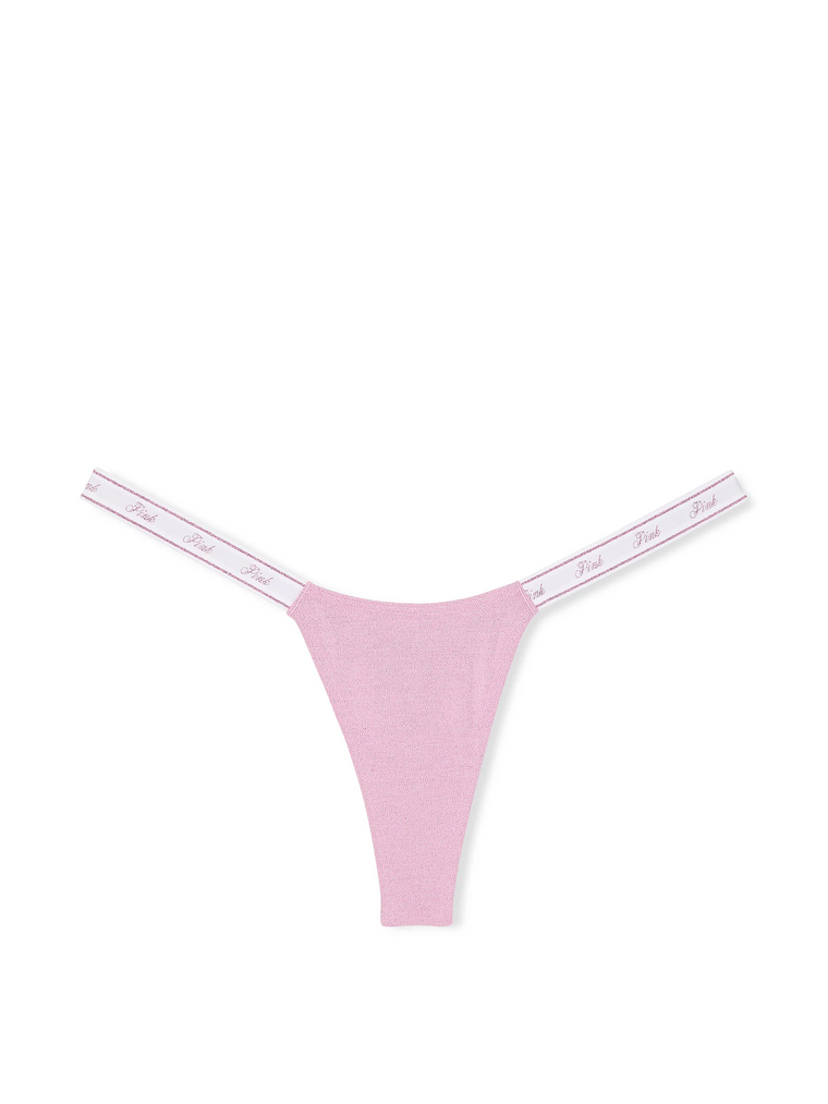 Трусики logo cotton shimmer micro thong panty, L