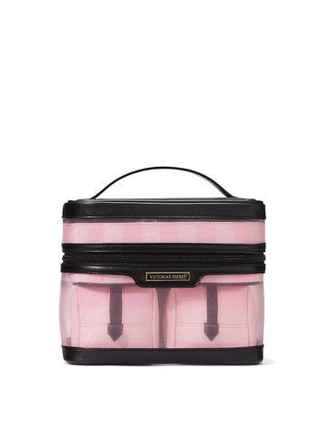 4-in-1 Train Case Косметичка розовая полоска