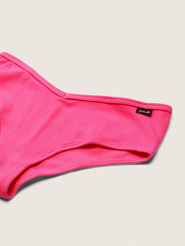 Трусики Victoria’s Secret Pink Cotton Cheekster в рубчик, L