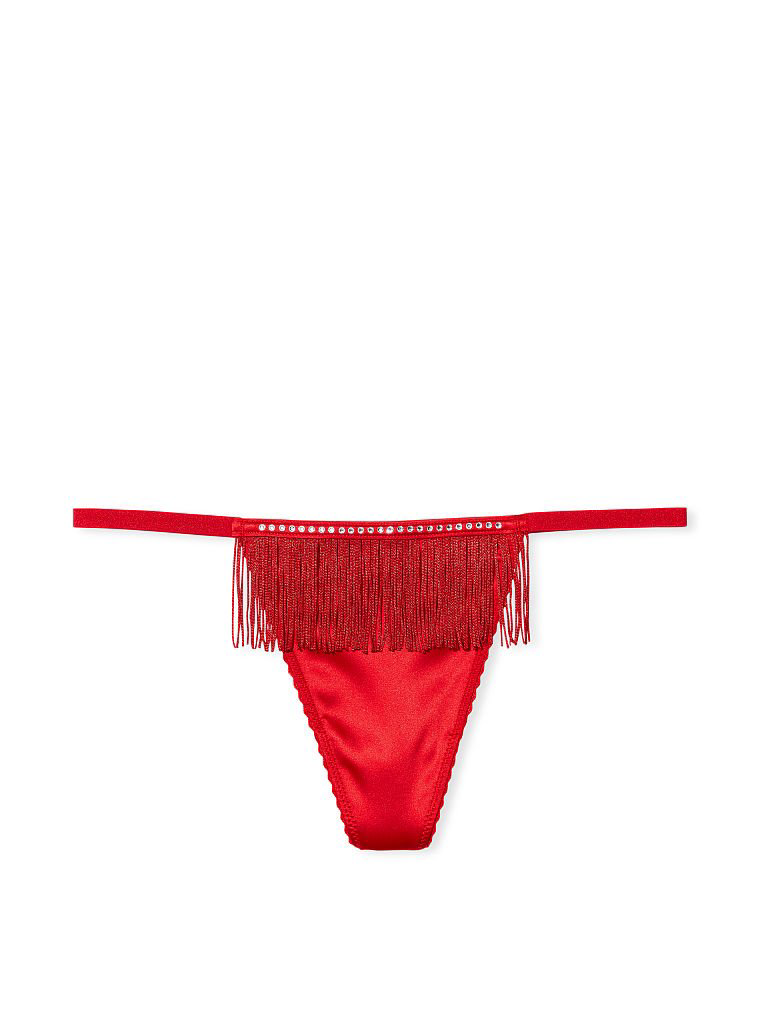 Трусики з колекції Very Sexy Fringe V-String Panty Victoria’s Secret червоного кольору, S