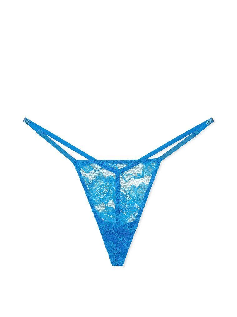 Мереживні трусики зі стразами v-string panty, M
