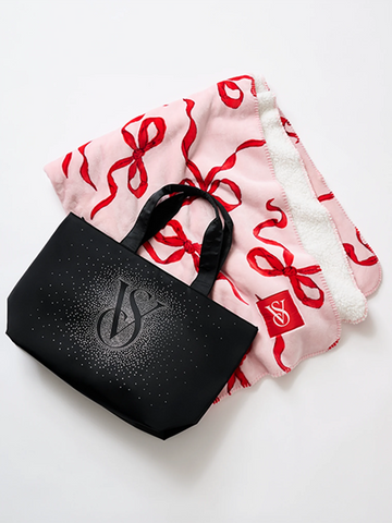 Подарочный набор сумка+плед faux-fur tote & cozy-fleece blanket