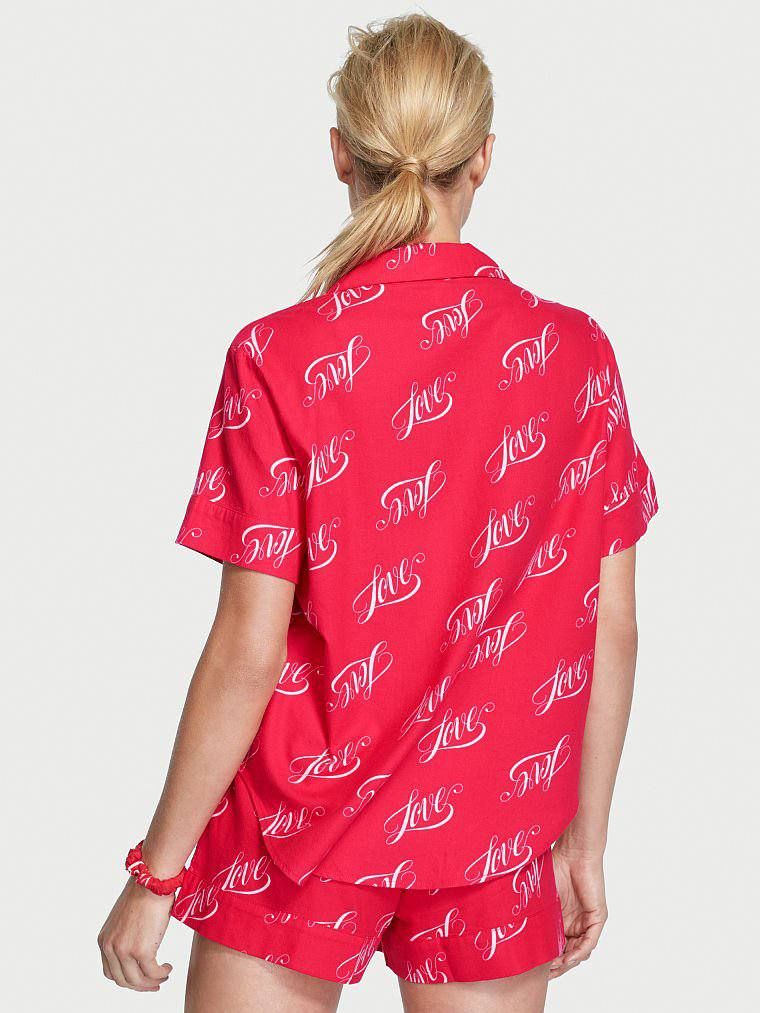 Фланелева піжама Flannel Short Pj Set з шортами червона, M