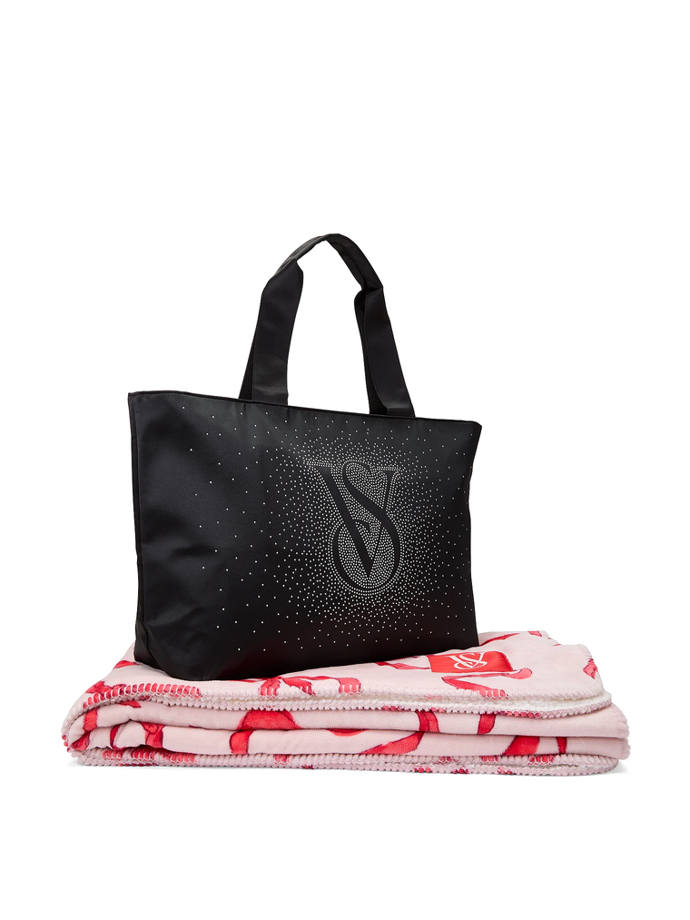 Подарочный набор сумка+плед faux-fur tote & cozy-fleece blanket