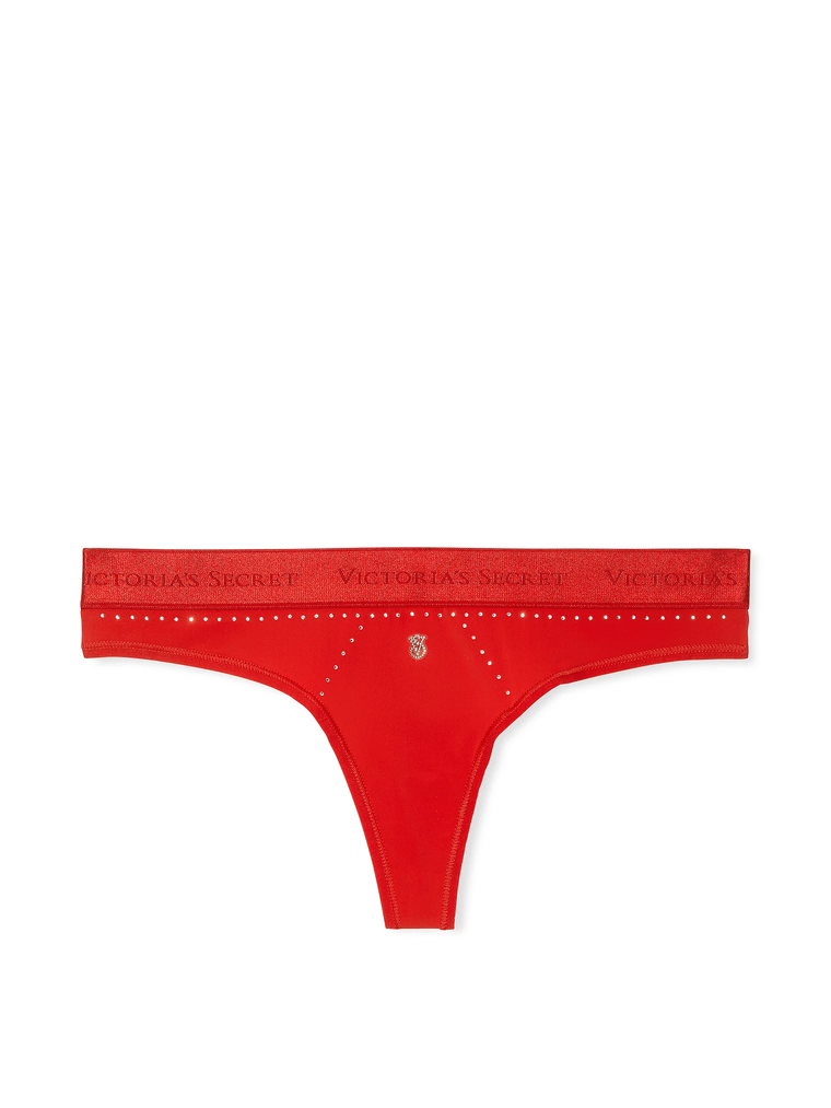 Трусики logo cotton thong panty червоні, S
