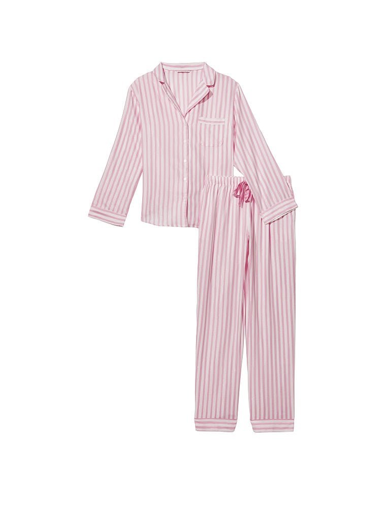 Піжама фланелева Flannel Long PJ Set рожева смужка, L