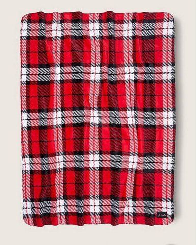 Плед Sherpa Blanket красная клетка