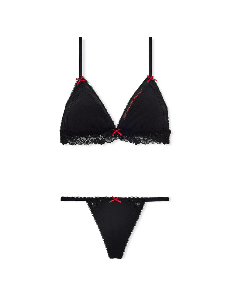 Комплект білизни чорний flirty gift set