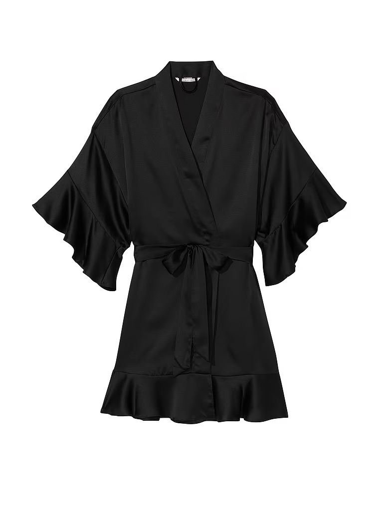 Сатиновий халат satin flounce robe