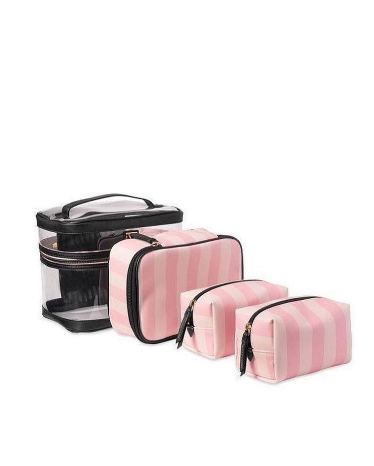 4-in-1 Train Case Косметичка Victoria’s Secret розовая полоска
