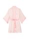 Атласний халат robe iconic stripe в рожеву смужку, XS/S