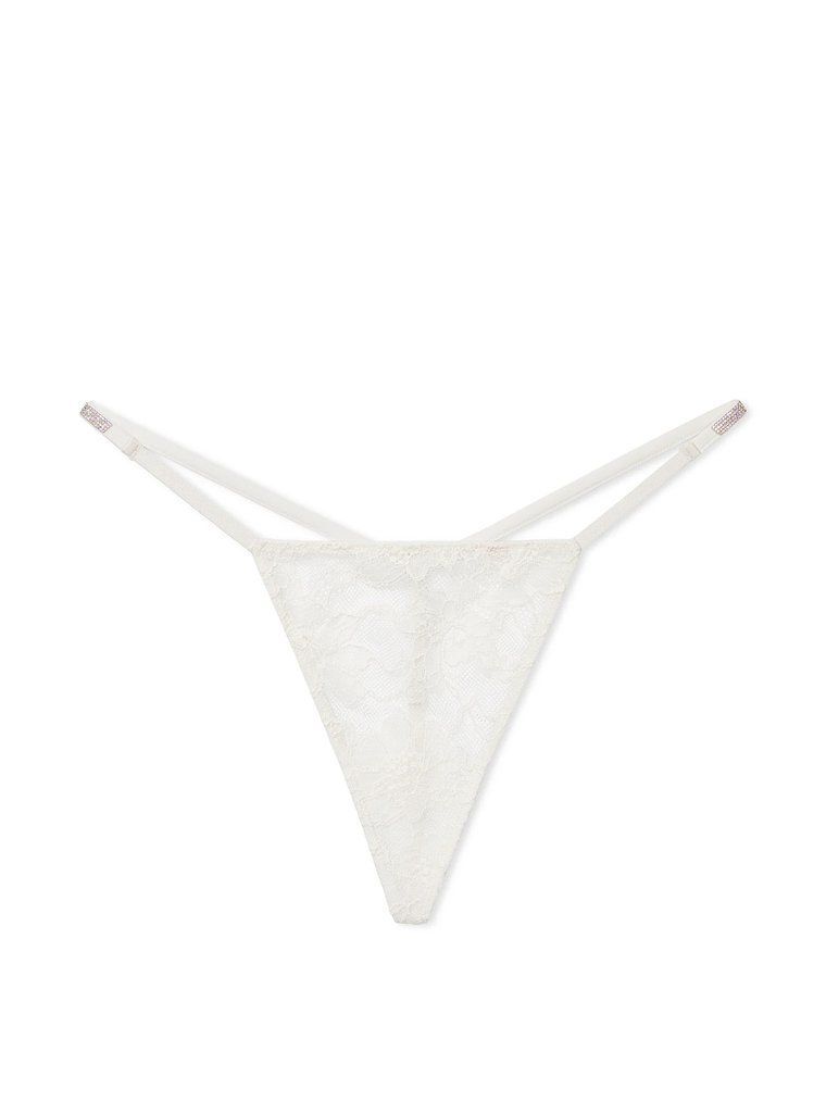 Мереживні трусики зі стразами v-string panty, M
