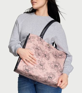 Сумка tote bag pink outline floral