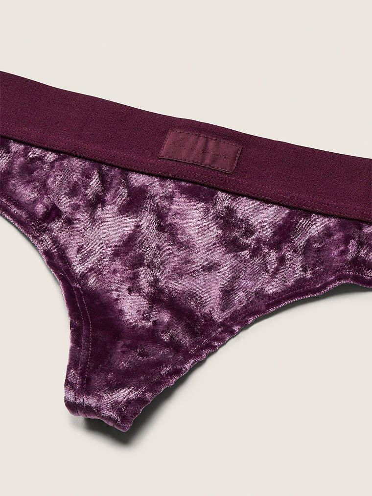 Трусики бархатные Velvet Thong Underwear Pink, S